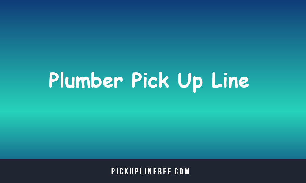 Plumber Pick Up Line