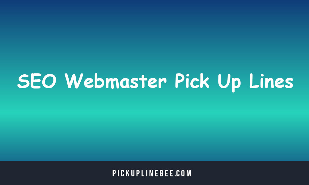 SEO Webmaster Pick Up Lines